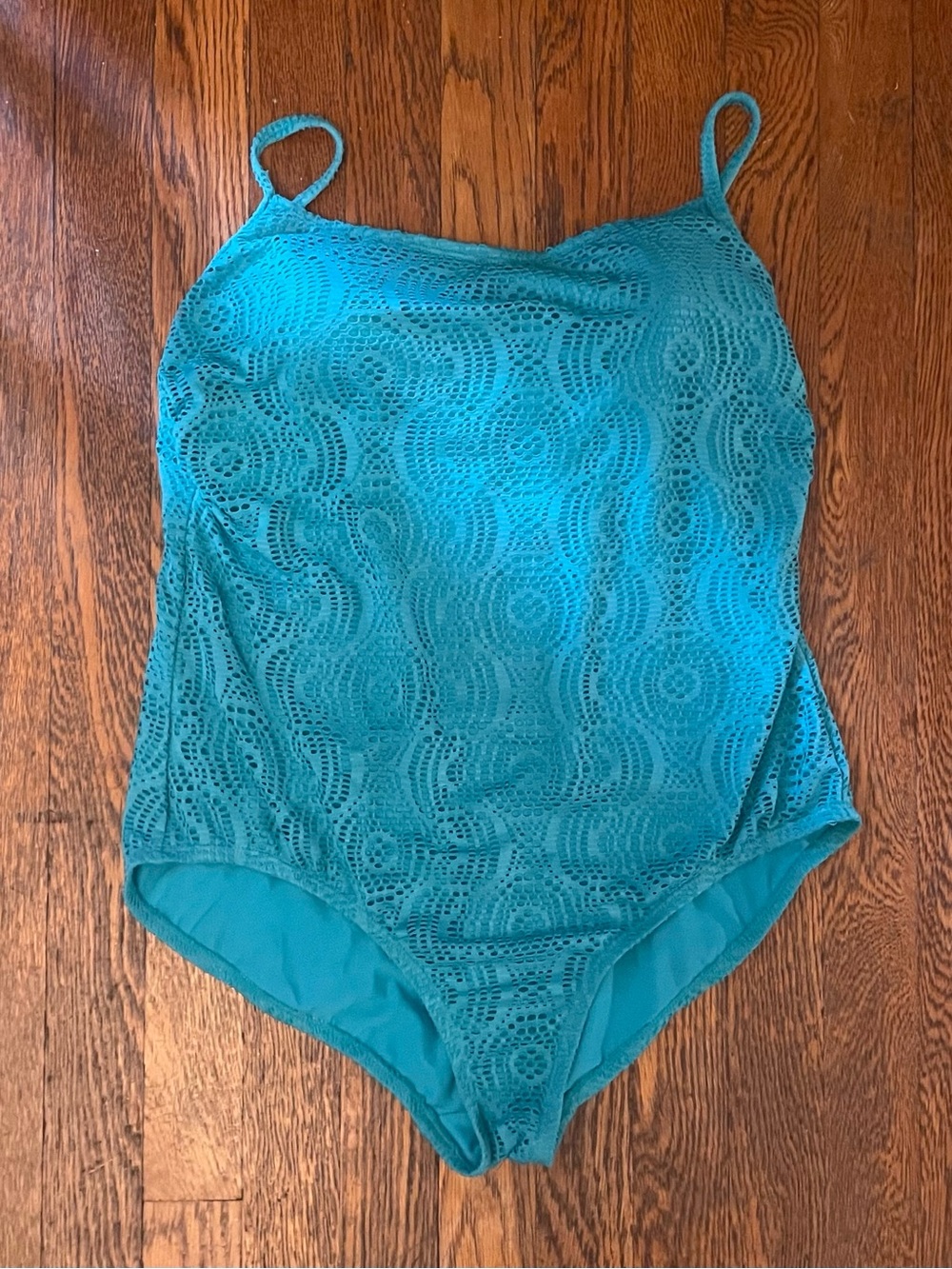 Catalina Teal Crochet One-Piece Swimsuit - L